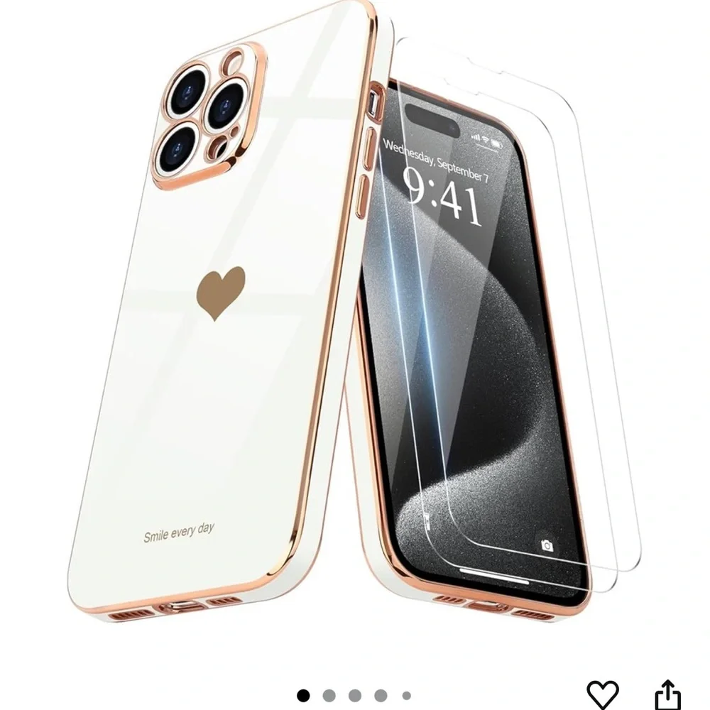Gold Heart Design Phone Case